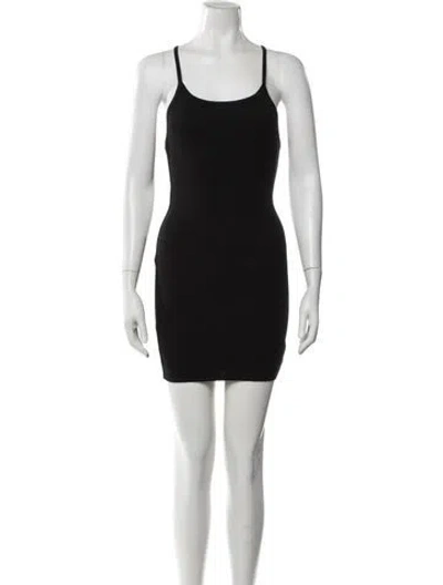 Pre-owned Éterne Scoop Neck Mini Dress In Black