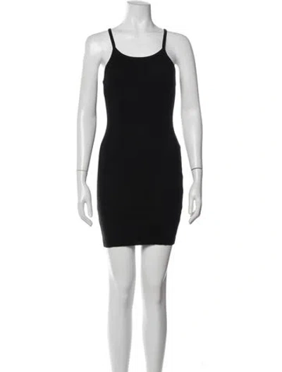 Pre-owned Éterne Scoop Neck Mini Dress In Black