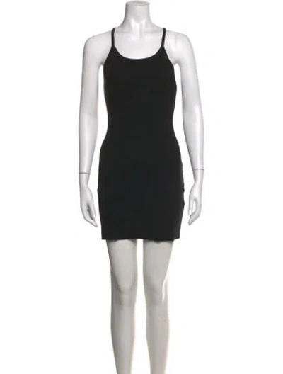 Pre-owned Éterne Scoop Neck Mini Dress In Black