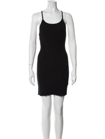 Pre-owned Éterne Scoop Neck Mini Dress In Black