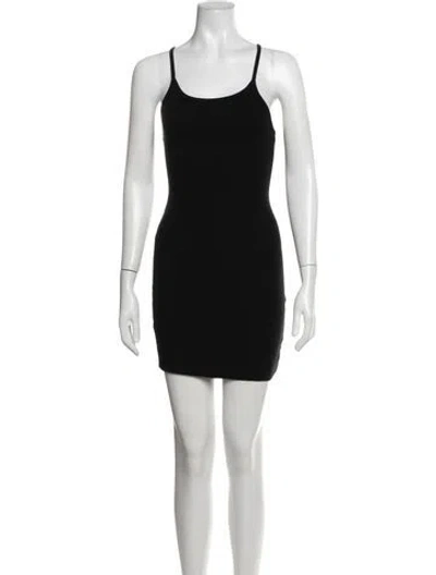 Pre-owned Éterne Scoop Neck Mini Dress In Black