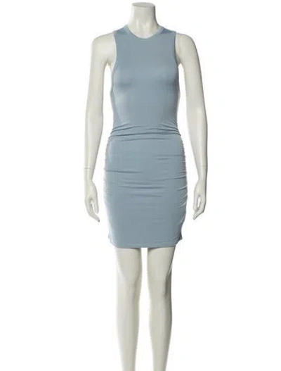 Pre-owned Éterne Scoop Neck Mini Dress In Blue