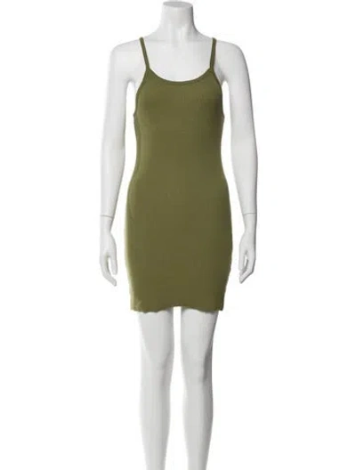 Pre-owned Éterne Scoop Neck Mini Dress In Green