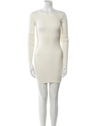 Pre-owned Éterne Scoop Neck Mini Dress In Neutral