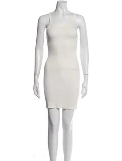 Pre-owned Éterne Scoop Neck Mini Dress In Neutral