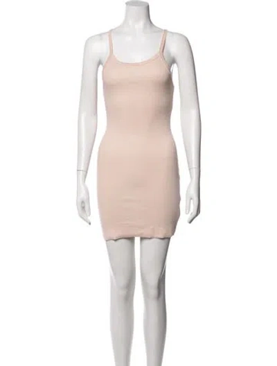 Pre-owned Éterne Scoop Neck Mini Dress In Pink
