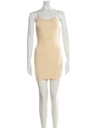 Pre-owned Éterne Scoop Neck Mini Dress In Yellow