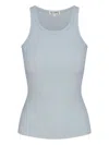 Éterne High Neck Fitted Tank Top In Slate In Blue