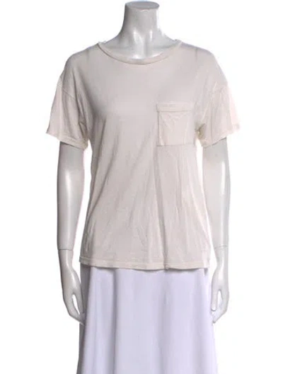 Pre-owned Éterne Scoop Neck Short Sleeve T-shirt In White