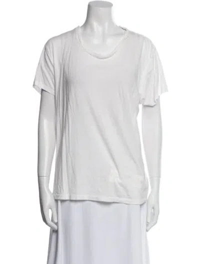 Pre-owned Éterne Scoop Neck Short Sleeve T-shirt In White