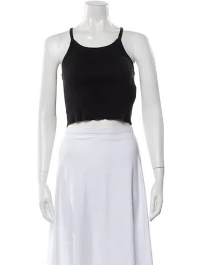Pre-owned Éterne Scoop Neck Sleeveless Crop Top In Black
