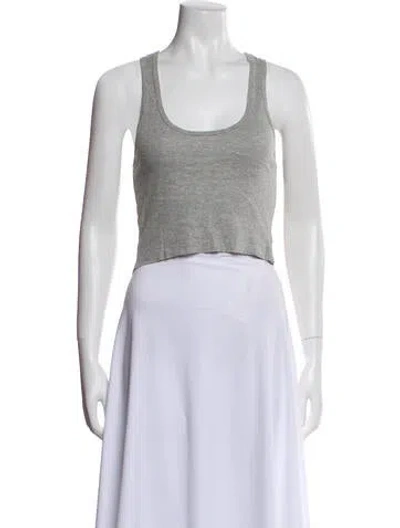 Pre-owned Éterne Scoop Neck Sleeveless Crop Top In Blue