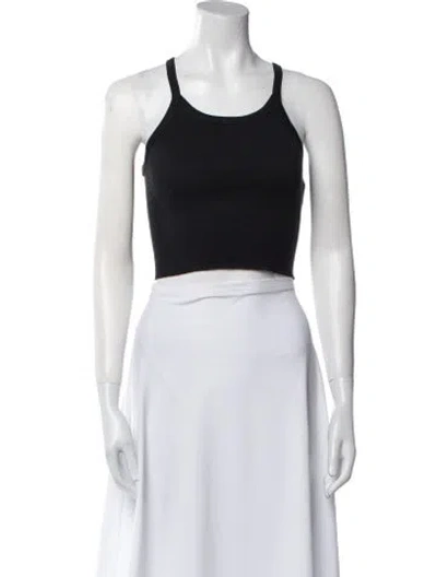 Pre-owned Éterne Scoop Neck Sleeveless Crop Top In Gray
