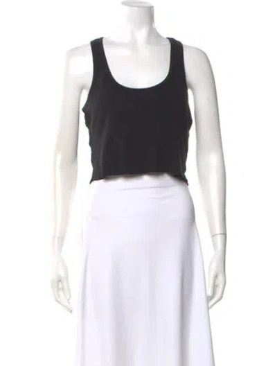 Pre-owned Éterne Scoop Neck Sleeveless Crop Top In Gray