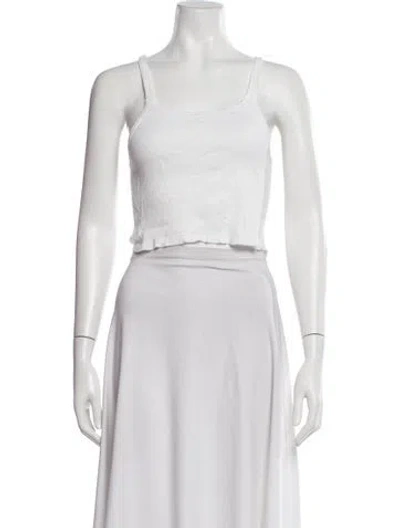 Pre-owned Éterne Scoop Neck Sleeveless Crop Top In Gray
