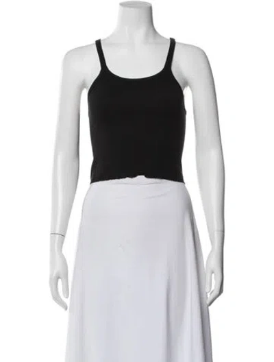 Pre-owned Éterne Scoop Neck Sleeveless Crop Top In Gray