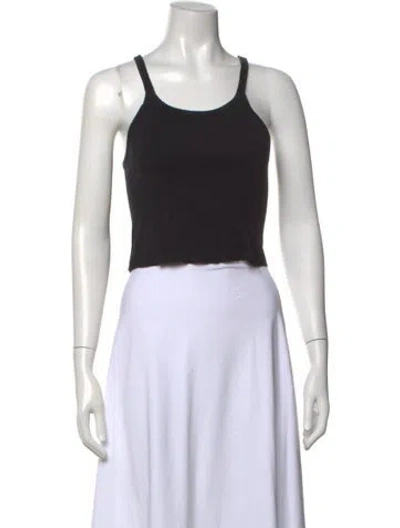 Pre-owned Éterne Scoop Neck Sleeveless Crop Top In Gray