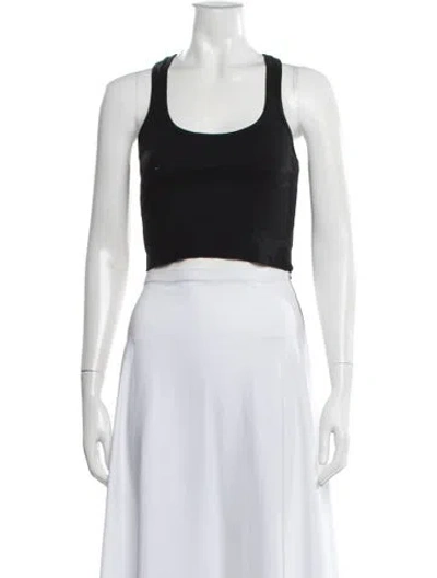 Pre-owned Éterne Scoop Neck Sleeveless Crop Top In Gray