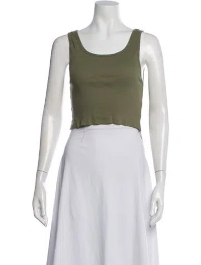 Pre-owned Éterne Scoop Neck Sleeveless Crop Top In Grey