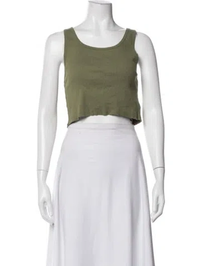Pre-owned Éterne Scoop Neck Sleeveless Crop Top In Grey