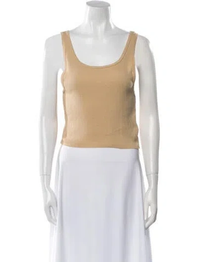 Pre-owned Éterne Scoop Neck Sleeveless Crop Top In Neutral