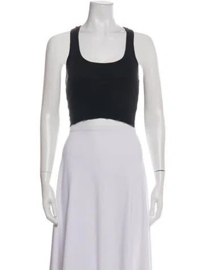 Pre-owned Éterne Scoop Neck Sleeveless Crop Top In White