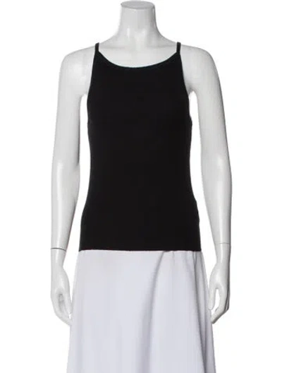 Pre-owned Éterne Scoop Neck Sleeveless Top In Black