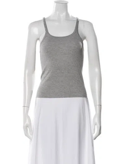 Pre-owned Éterne Scoop Neck Sleeveless Top In Gray
