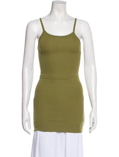 Pre-owned Éterne Scoop Neck Sleeveless Top In Green