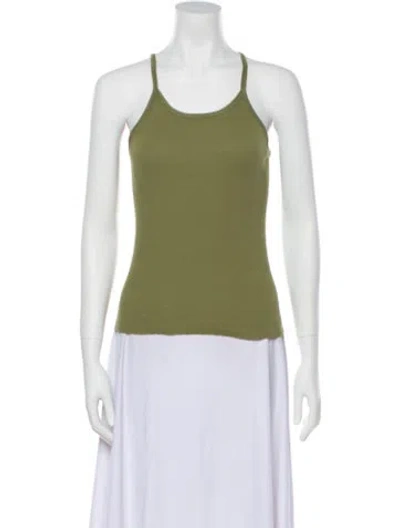 Pre-owned Éterne Scoop Neck Sleeveless Top In Green
