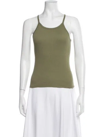 Pre-owned Éterne Scoop Neck Sleeveless Top In Green