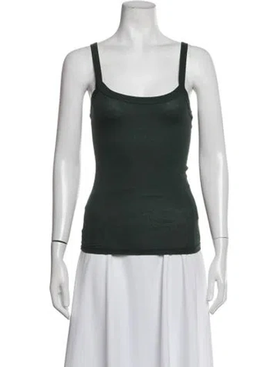 Pre-owned Éterne Scoop Neck Sleeveless Top In Green