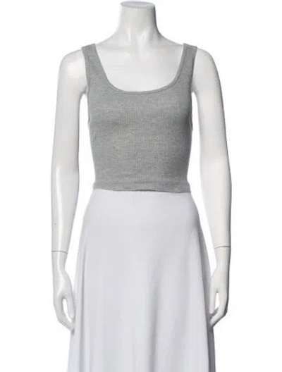Pre-owned Éterne Scoop Neck Sleeveless Top In Grey