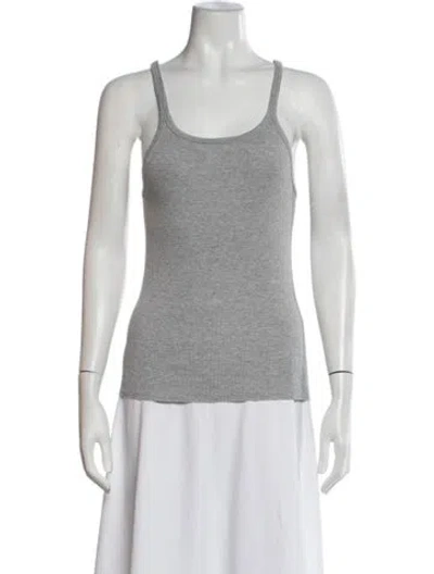 Pre-owned Éterne Scoop Neck Sleeveless Top In Grey