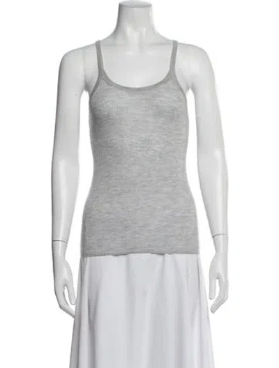 Pre-owned Éterne Scoop Neck Sleeveless Top In Grey