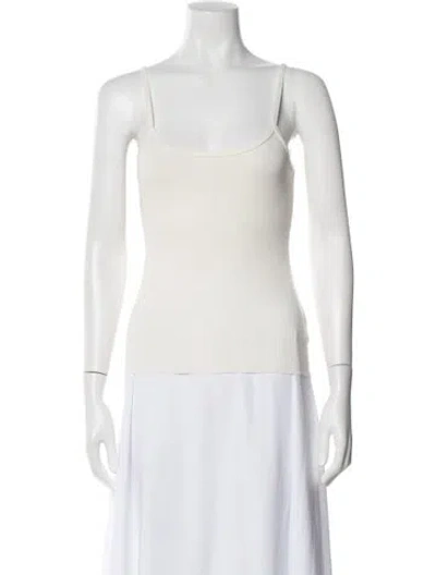 Pre-owned Éterne Scoop Neck Sleeveless Top In Neutral