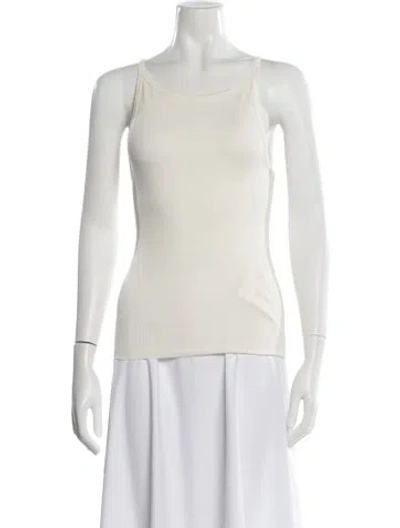 Pre-owned Éterne Scoop Neck Sleeveless Top In Neutrals