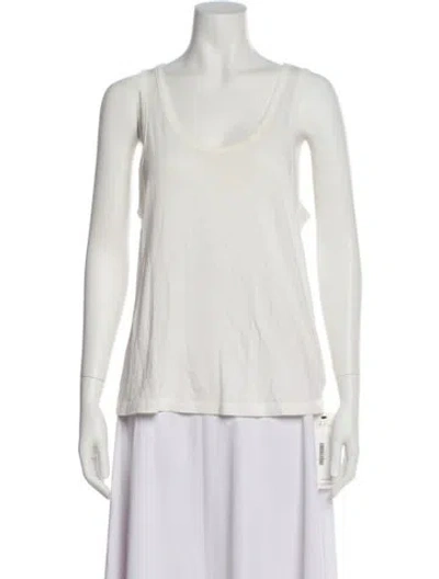 Pre-owned Éterne Scoop Neck Sleeveless Top In White