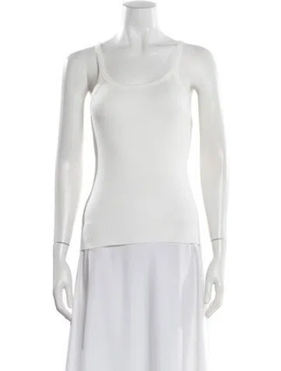 Pre-owned Éterne Scoop Neck Sleeveless Top In White