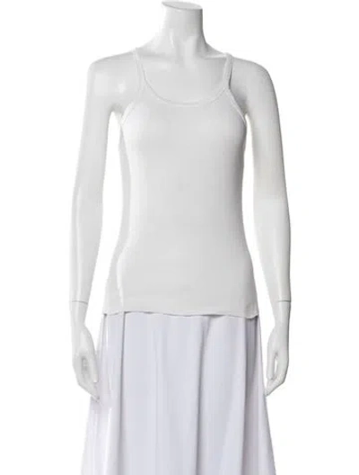 Pre-owned Éterne Scoop Neck Sleeveless Top In White