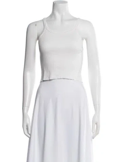 Pre-owned Éterne Scoop Neck Sleeveless Top In White