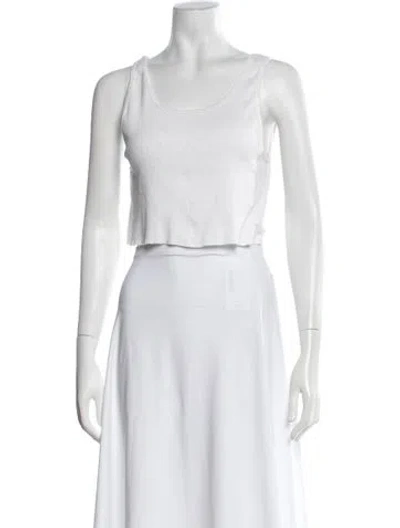 Pre-owned Éterne Scoop Neck Sleeveless Top In White