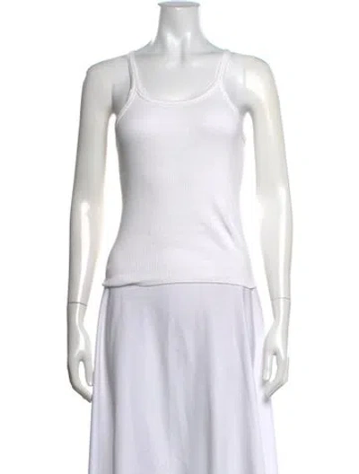 Pre-owned Éterne Scoop Neck Sleeveless Top In White