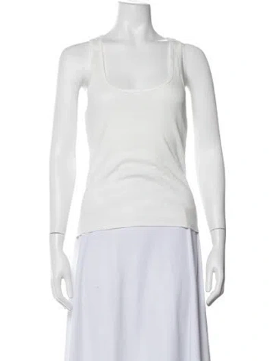 Pre-owned Éterne Scoop Neck Sleeveless Top In White