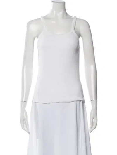 Pre-owned Éterne Scoop Neck Sleeveless Top In White