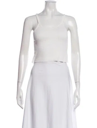 Pre-owned Éterne Scoop Neck Sleeveless Top In White