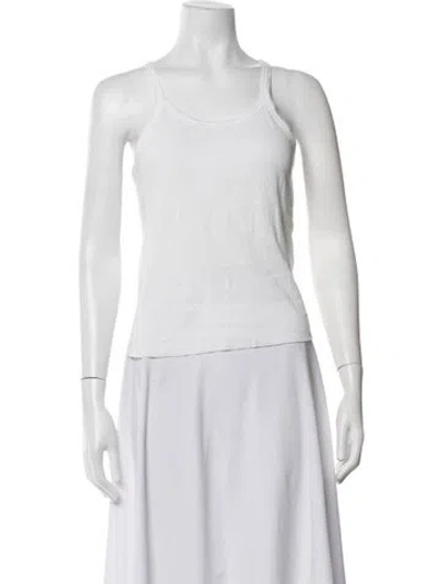 Pre-owned Éterne Scoop Neck Sleeveless Top In White