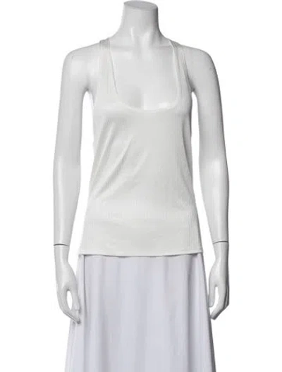 Pre-owned Éterne Scoop Neck Sleeveless Top In White