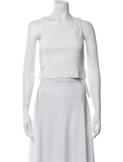 Pre-owned Éterne Scoop Neck Sleeveless Top In White