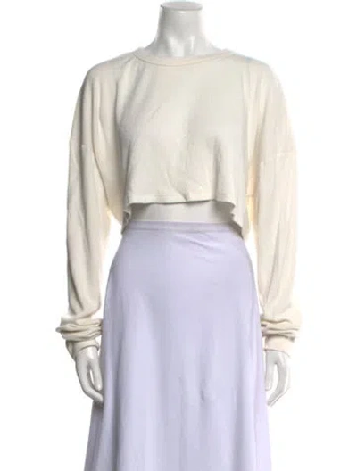 Pre-owned Éterne Scoop Neck Sweater In White